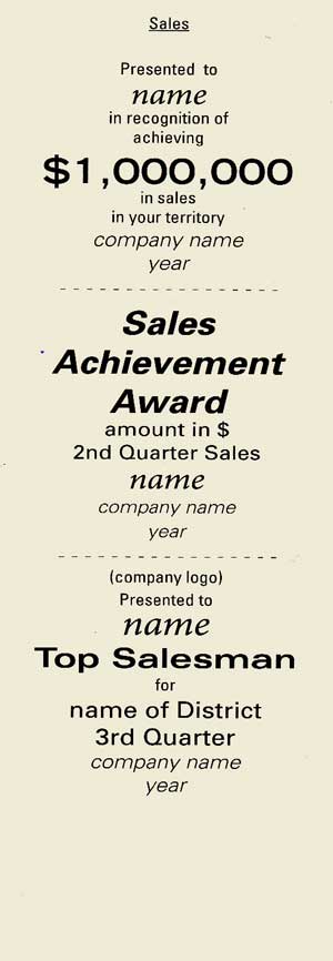 Sales award phrases